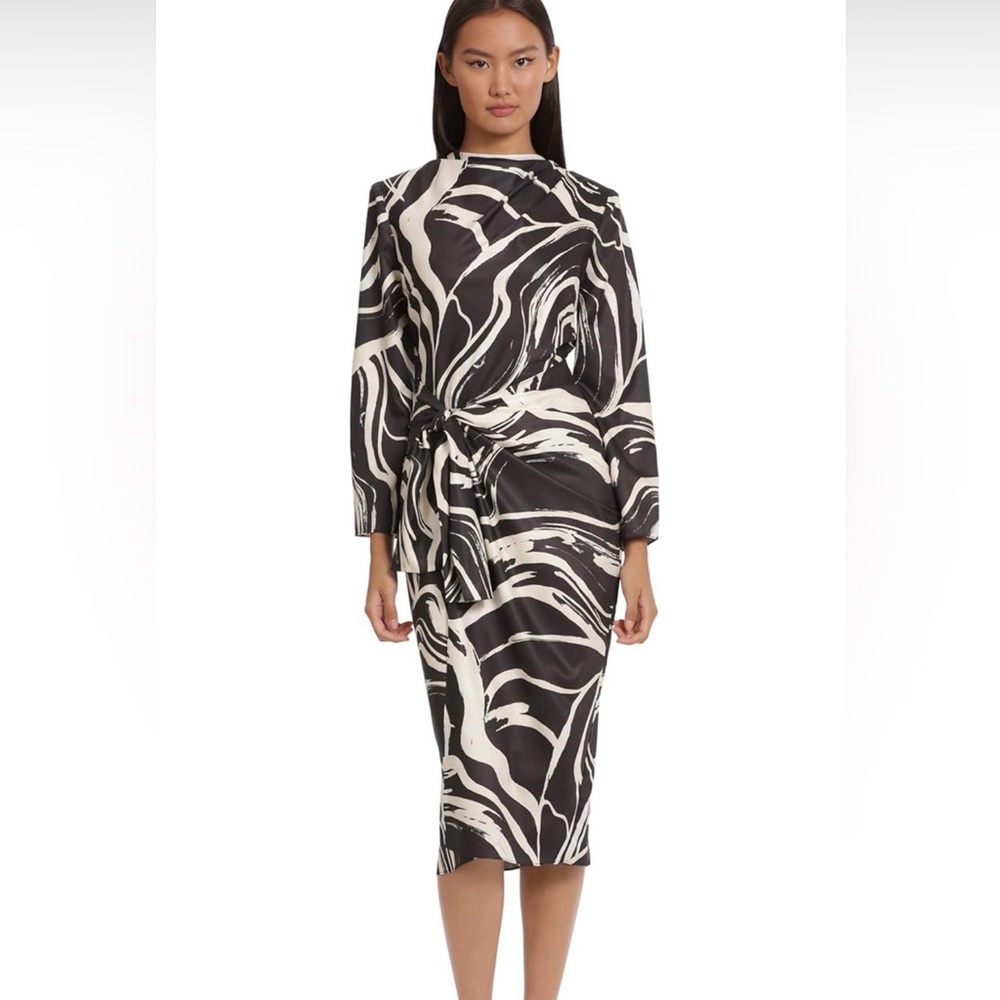 NWT-Donna Morgan Women's Donna Morgan Women's Dresses Long Sleeve Midi Wrap - Picture 4 of 13